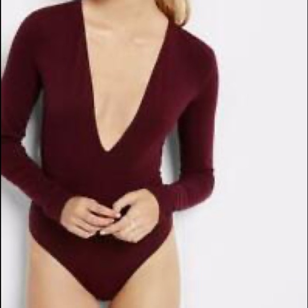 Deep V-Neck Thong Bodysuit